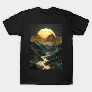 Abstract Mountain Sunset T-Shirt